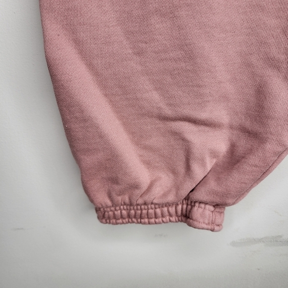 Aritzia TNA Fleece Pink Peach Drawstring Sweats Mega Fit Size Large - Picture 4 of 8